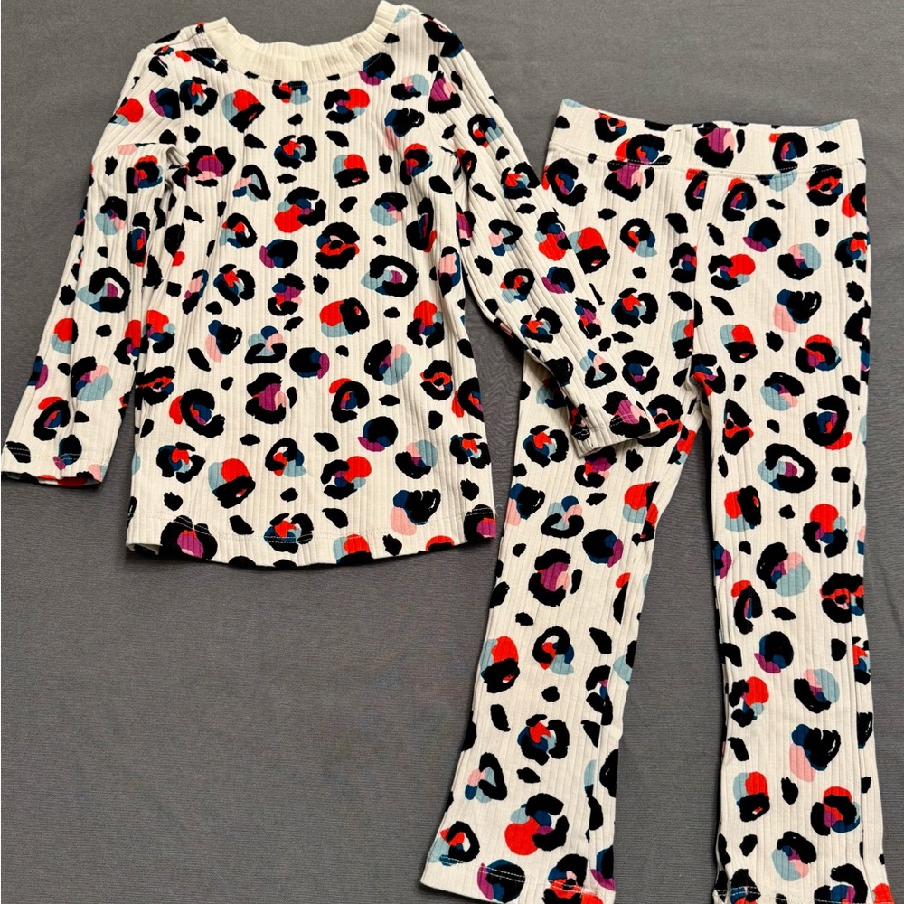Hanna Andersson Multicolor Leopard Girls matching set